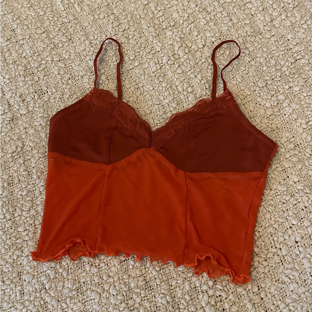 Red Mesh Croptop